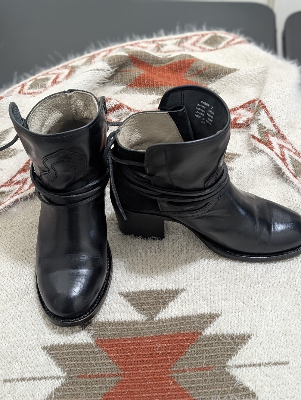 Freebird by Steven Casey Black Leather Boots, Size